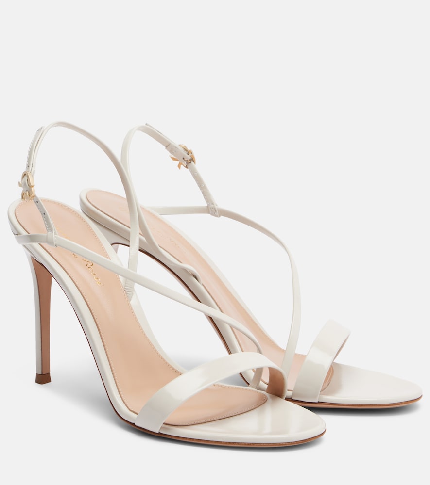 Gianvito Rossi Patent leather slingback sandals in White - Heeled Sandals