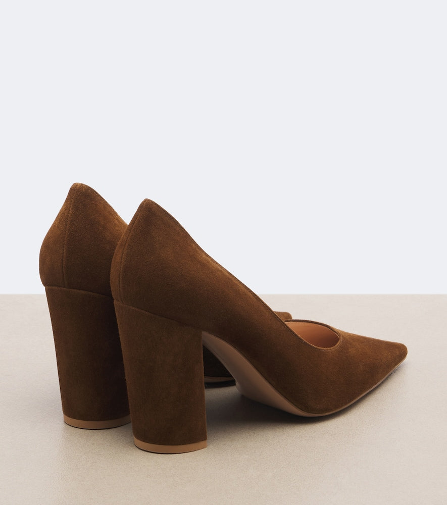 Brown Gianvito Rossi Piper suede pumps - Mid Heel Pumps
