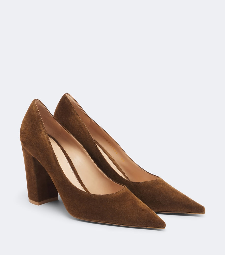 Brown Gianvito Rossi Piper suede pumps - Mid Heel Pumps