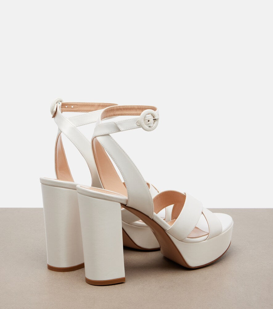 Gianvito Rossi Sabrina satin platform sandals in White - High-Heel Sandals