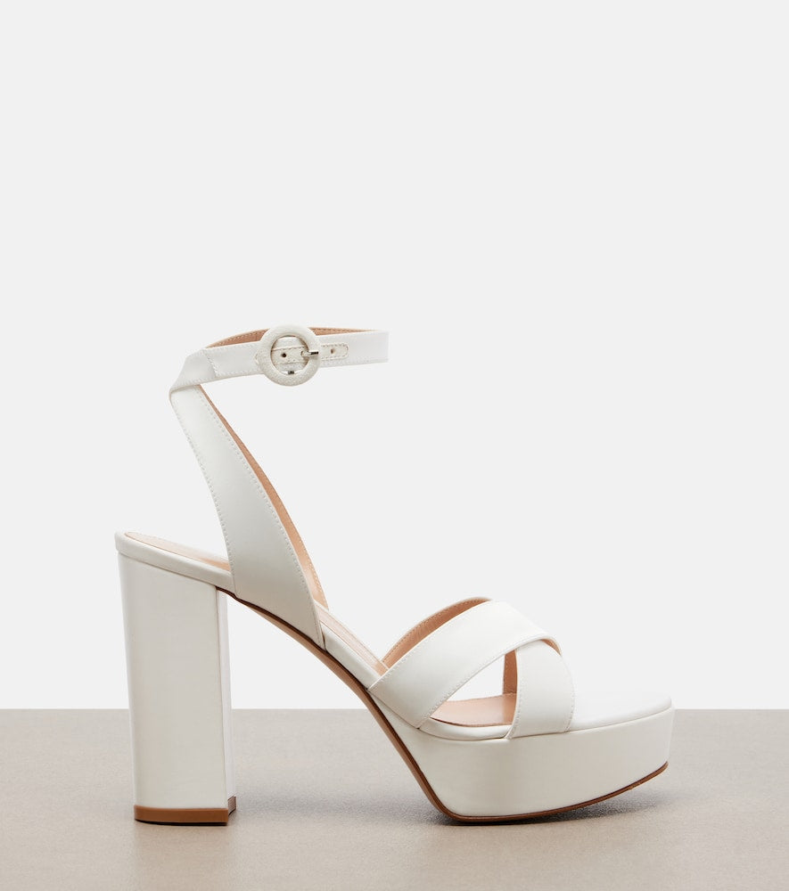Gianvito Rossi Sabrina satin platform sandals in White - High-Heel Sandals