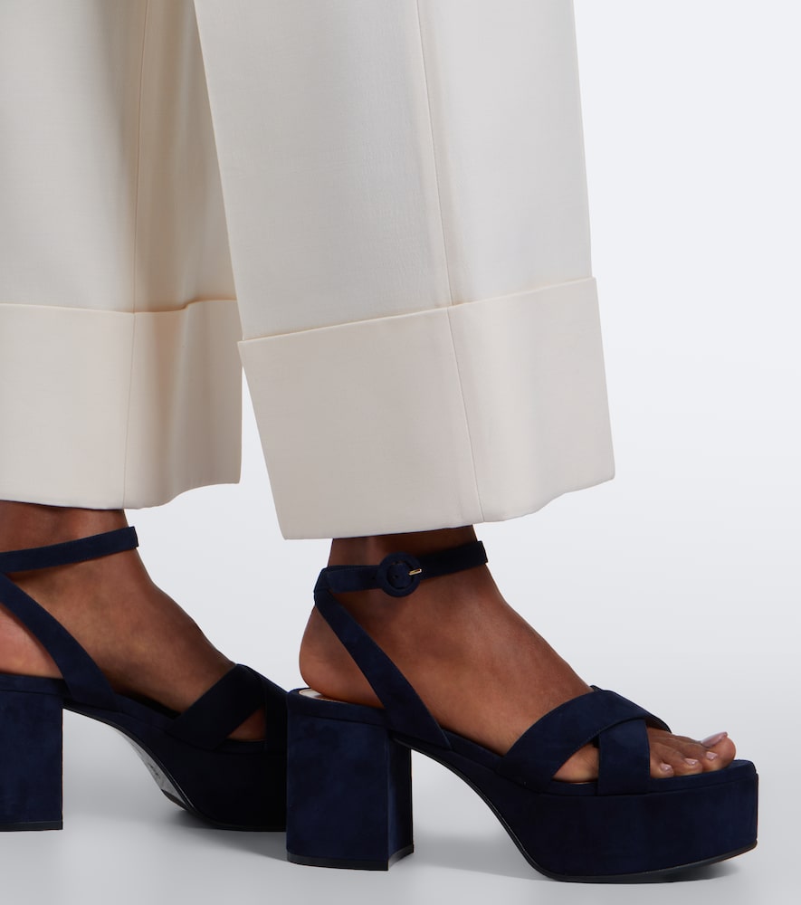 Gianvito Rossi Sabrina suede platform sandals (Blue) - High-Heel Sandals