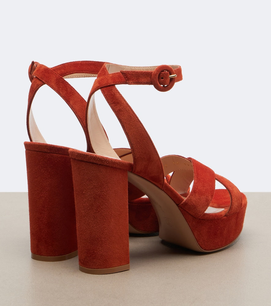 Gianvito Rossi Sabrina suede platform sandals in Orange - Heeled Sandals