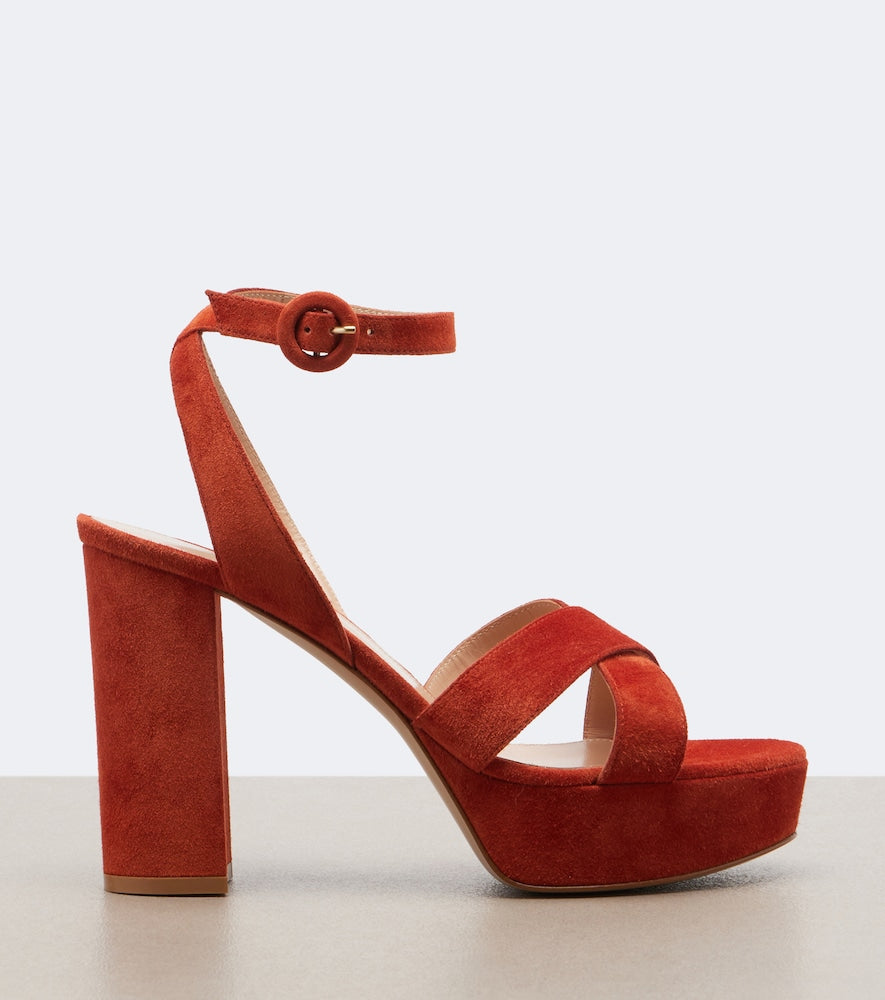 Gianvito Rossi Sabrina suede platform sandals in Orange - Heeled Sandals