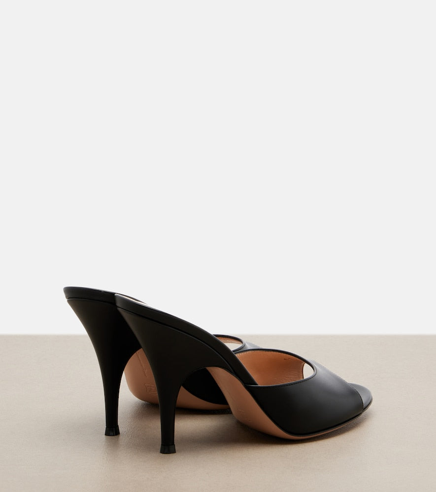 Gianvito Rossi Sofia leather mules - Black Heeled Sandals