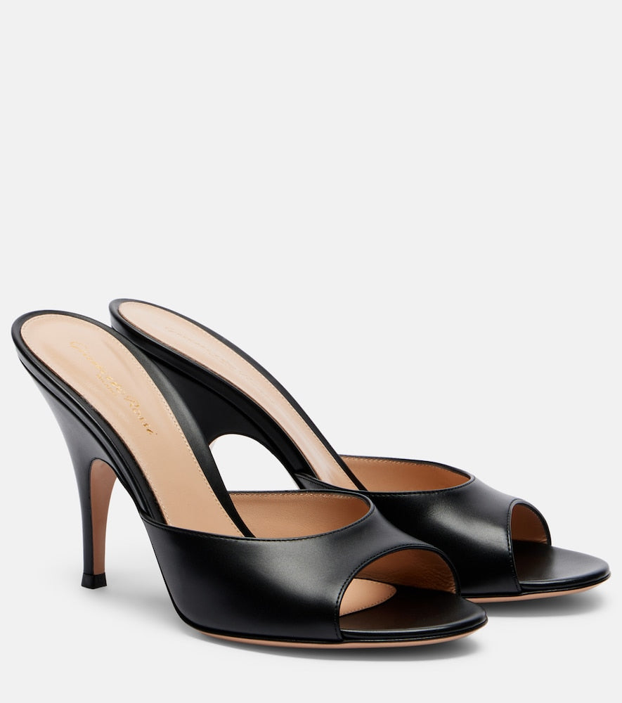 Gianvito Rossi Sofia leather mules - Black Heeled Sandals