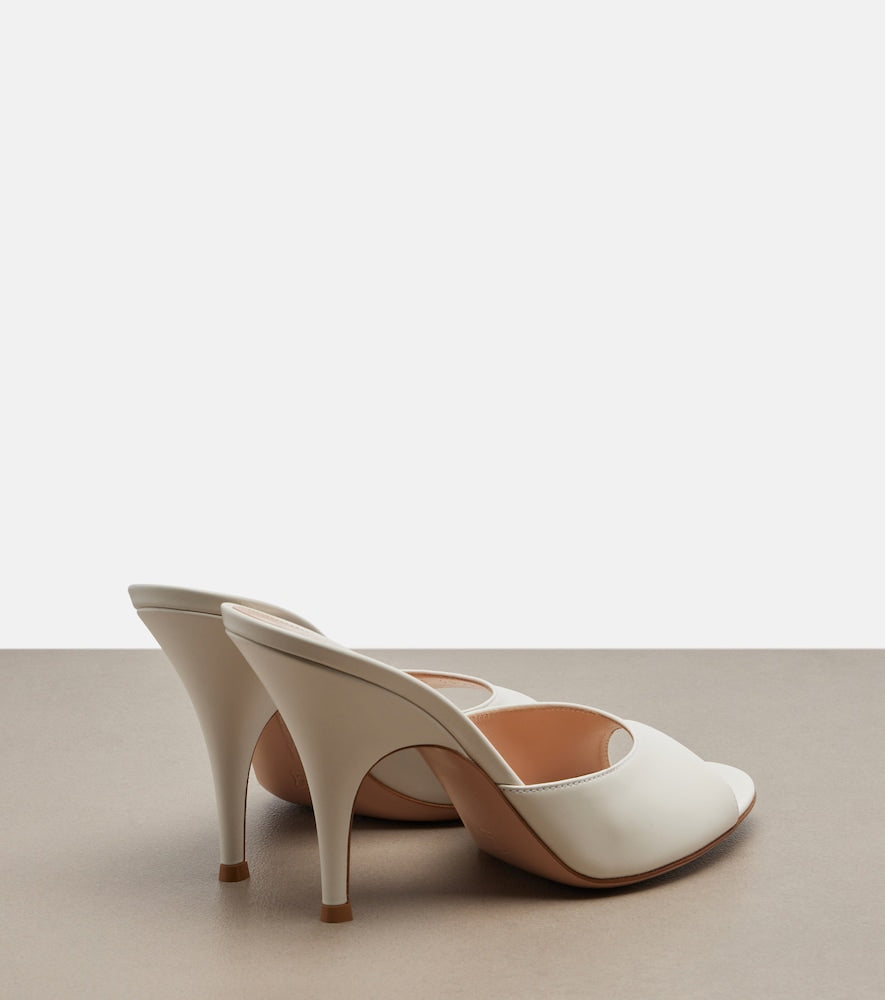 Gianvito Rossi Sofia leather mules - White Heeled Sandals