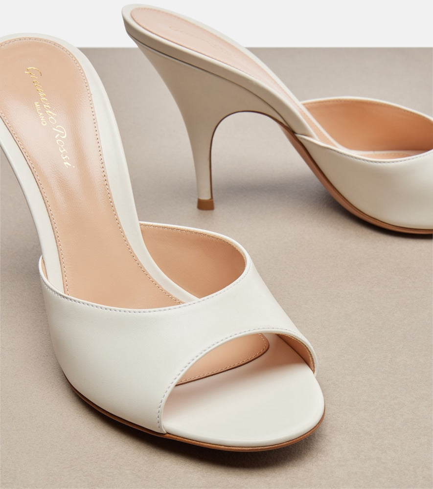 Gianvito Rossi Sofia leather mules - White Heeled Sandals