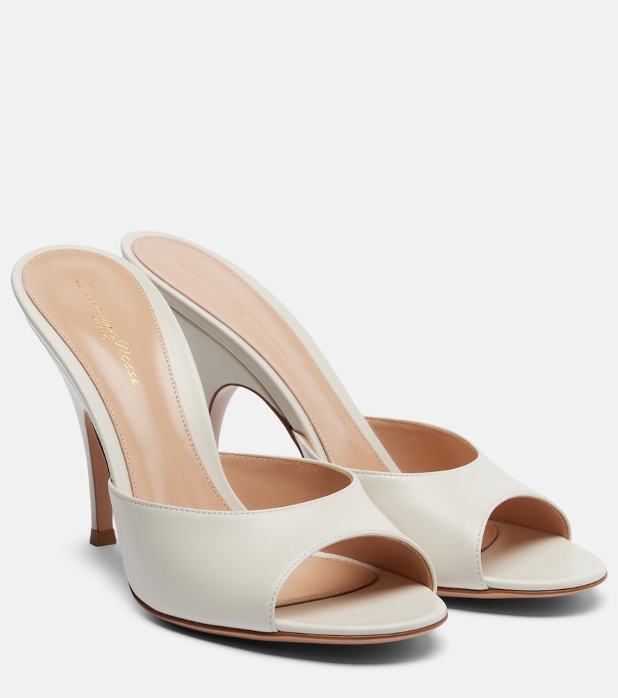 Gianvito Rossi Sofia leather mules - White Heeled Sandals