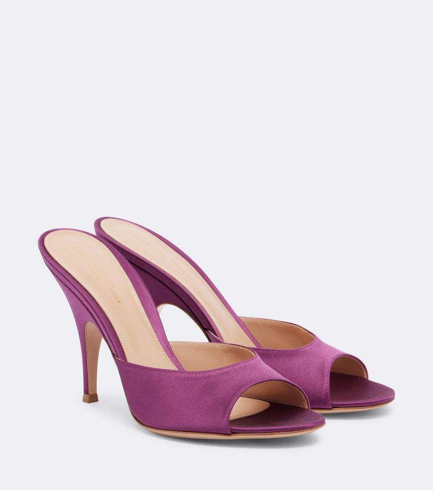 Gianvito Rossi Sofia satin mules (Purple) - High-Heel Sandals