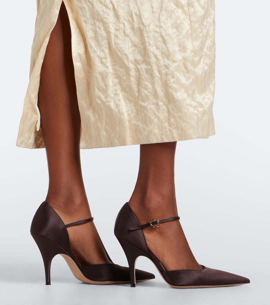 Gianvito Rossi Sofia satin pumps (Brown) - High-Heel Pumps