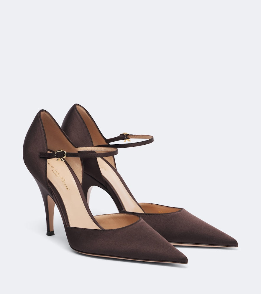 Gianvito Rossi Sofia satin pumps (Brown) - High-Heel Pumps