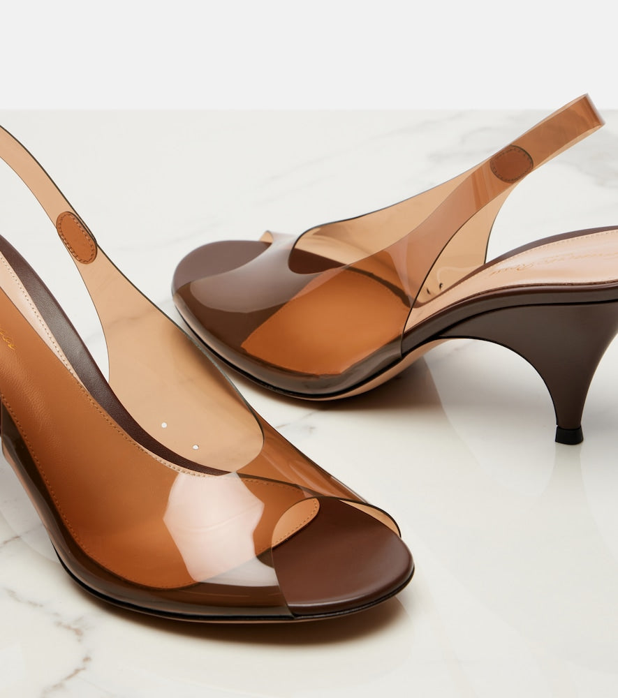 Gianvito Rossi TPU slingback sandals (Brown) - Heeled Sandals