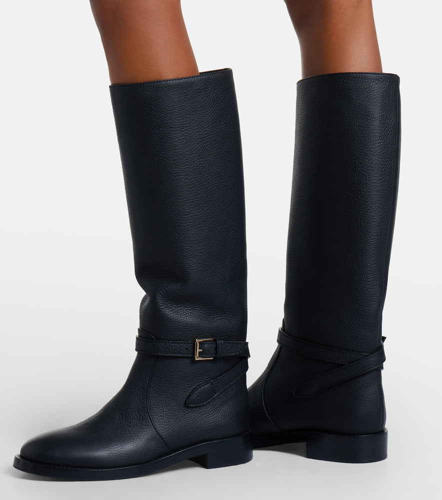 Black Gianvito Rossi Varenne leather knee-high boots - Flat Boots