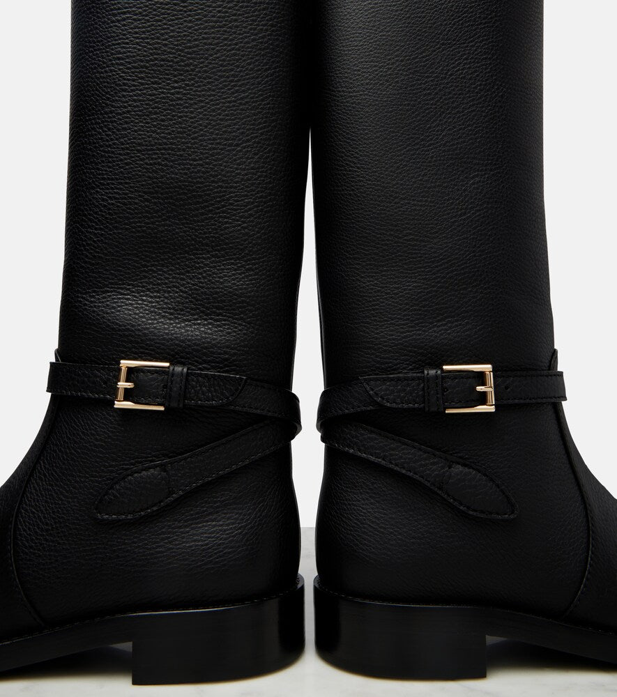 Black Gianvito Rossi Varenne leather knee-high boots - Flat Boots
