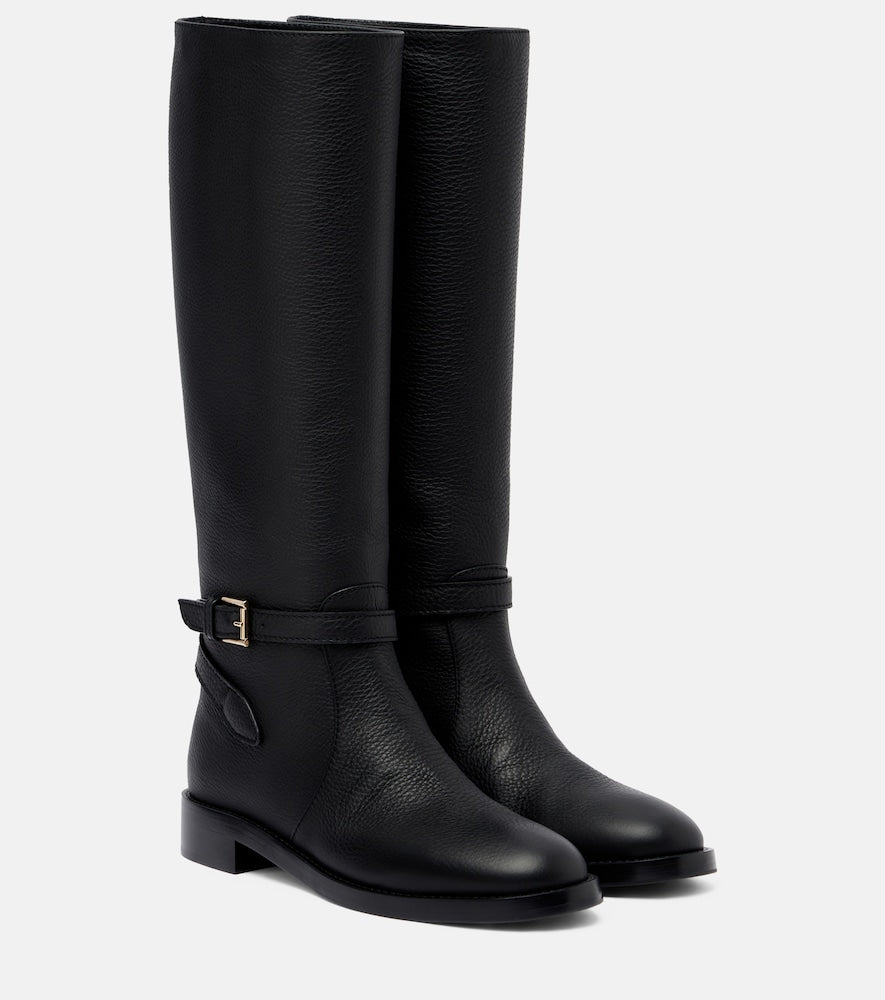 Black Gianvito Rossi Varenne leather knee-high boots - Flat Boots