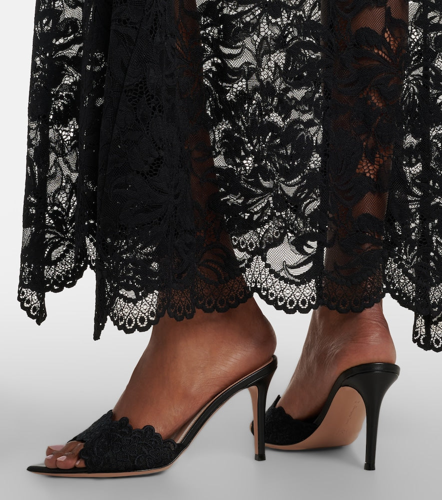 Gianvito Rossi Yvonne lace mules (Black) - Heeled Sandals