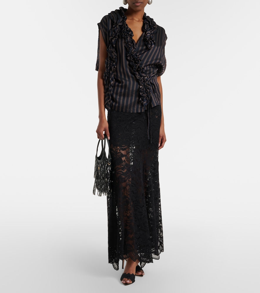 Gianvito Rossi Yvonne lace mules (Black) - Heeled Sandals