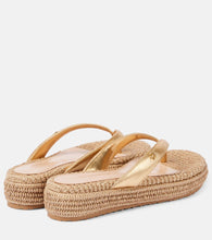 Gianvito Rossi Woven metallic leather thong sandals