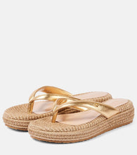 Gianvito Rossi Woven metallic leather thong sandals