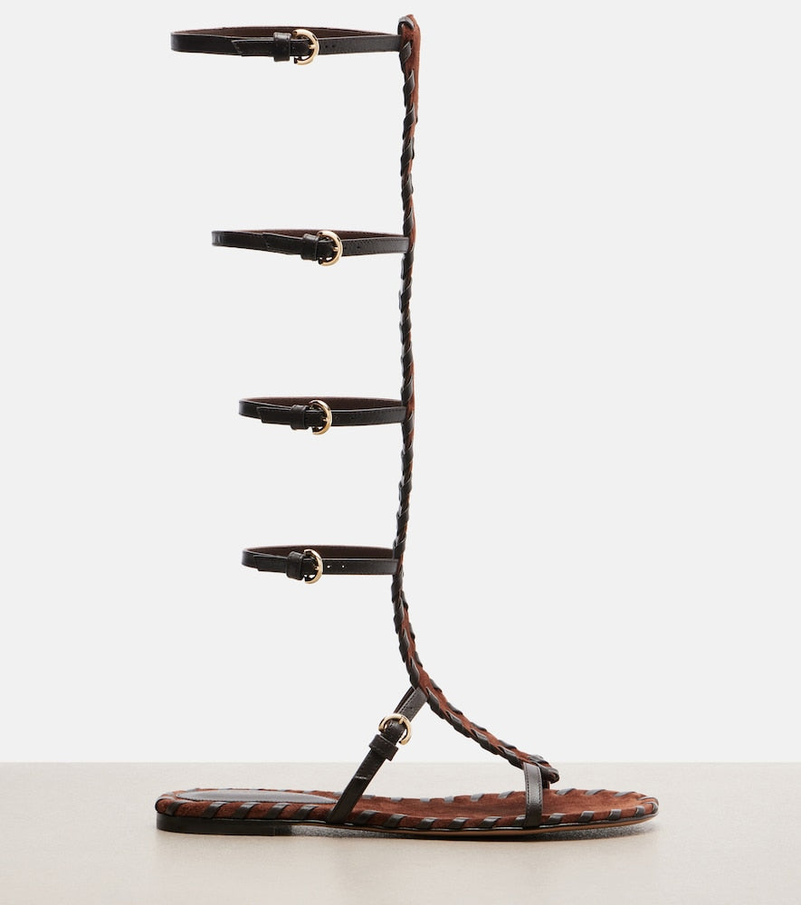 Gianvito Rossi Zaira suede and leather gladiator sandals