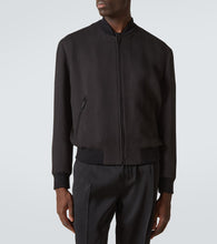 Giorgio Armani Chevron silk-blend blouson