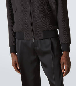 Giorgio Armani Chevron silk-blend blouson