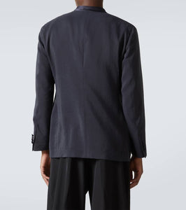 Giorgio Armani Double-breasted silk-blend blazer