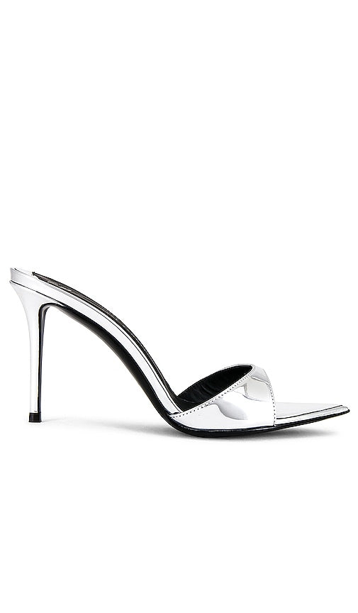 Giuseppe Zanotti Heel Sandal in Metallic Silver - Sandale à talon Giuseppe Zanotti en argent métallisé - Giuseppe Zanotti 金属银高跟凉鞋 - Giuseppe Zanotti Sandale mit Absatz in Metallic-Silber - Giuseppe Zanotti 메탈릭 실버 힐 샌들 - Sandalo con tacco Giuseppe Zanotti in argento metallizzato