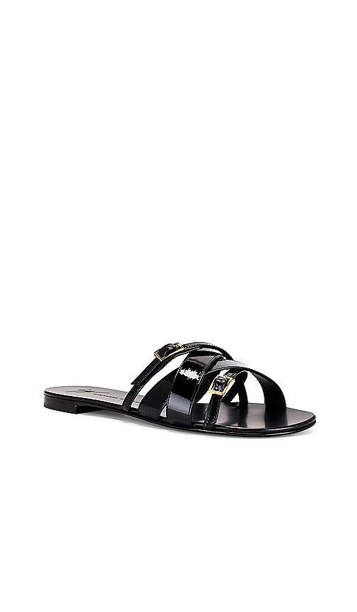 Giuseppe Zanotti Strappy Flat Sandal in Black