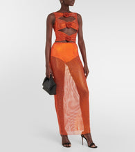 Giuseppe di Morabito Crystal-embellished mesh maxi skirt