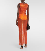Giuseppe di Morabito Crystal-embellished mesh maxi skirt