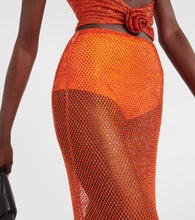 Giuseppe di Morabito Crystal-embellished mesh maxi skirt