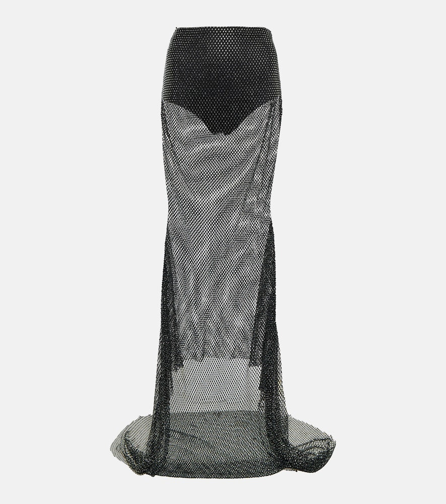 Giuseppe di Morabito Crystal-embellished mesh maxi skirt - Giuseppe di Morabito 水晶缀饰网布超长半身裙