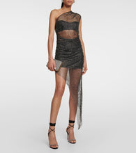 Giuseppe di Morabito Crystal-embellished mesh midi dress
