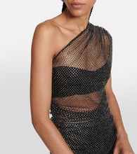 Giuseppe di Morabito Crystal-embellished mesh midi dress