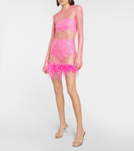 Giuseppe di Morabito Embellished feather-trimmed minidress