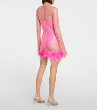 Giuseppe di Morabito Embellished feather-trimmed minidress