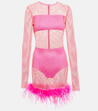 Giuseppe di Morabito Embellished feather-trimmed minidress. Giuseppe di Morabito 带缀饰羽毛边饰迷你连衣裙