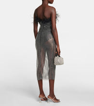 Giuseppe di Morabito Feather-trimmed embellished midi dress