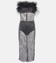 Giuseppe di Morabito Feather-trimmed embellished midi dress. Giuseppe di Morabito 羽毛边饰带缀饰中长连衣裙