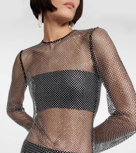 Giuseppe di Morabito Feather-trimmed embellished minidress