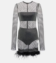 Giuseppe di Morabito Feather-trimmed embellished minidress