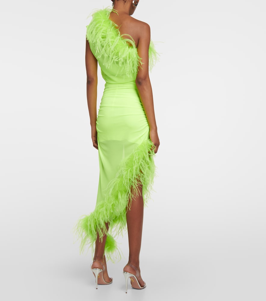 Giuseppe di Morabito Feather-trimmed midi dress