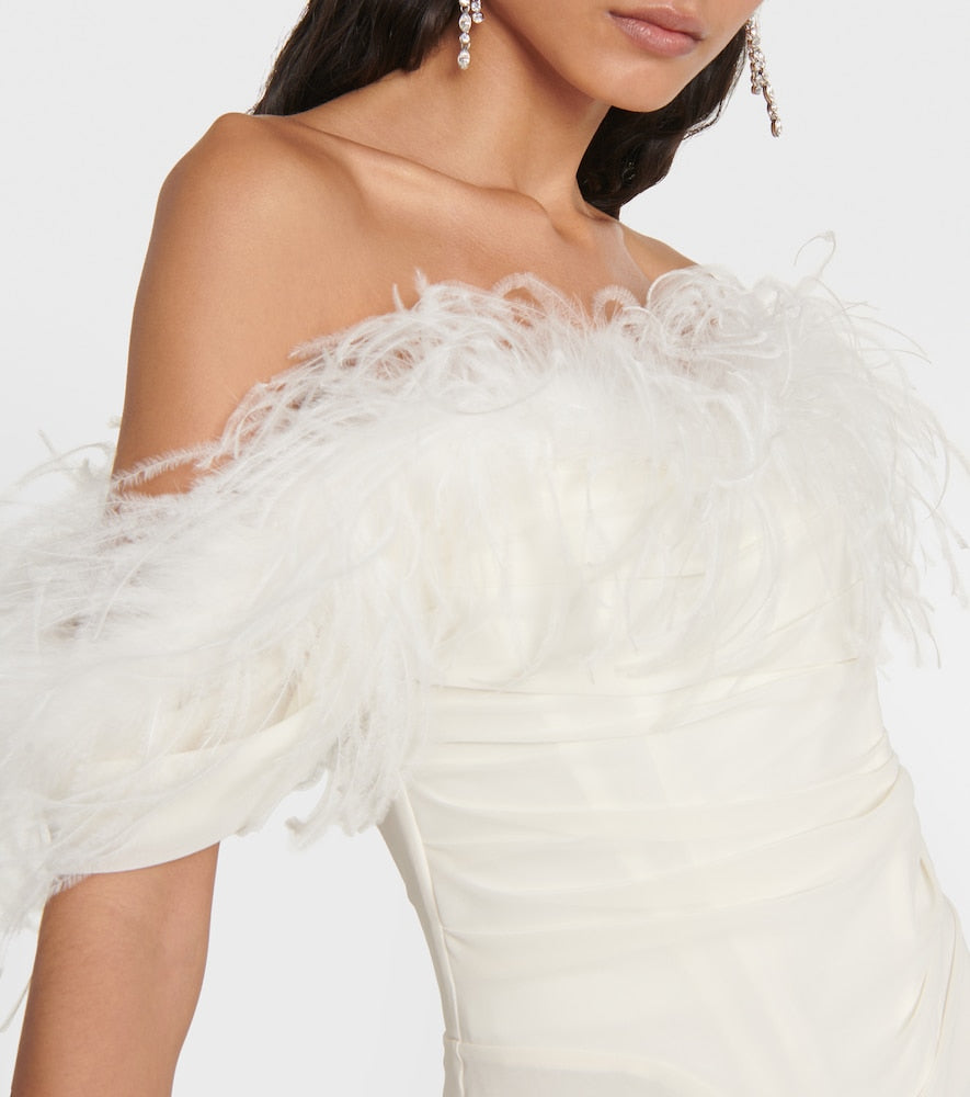 Giuseppe di Morabito Feather-trimmed minidress