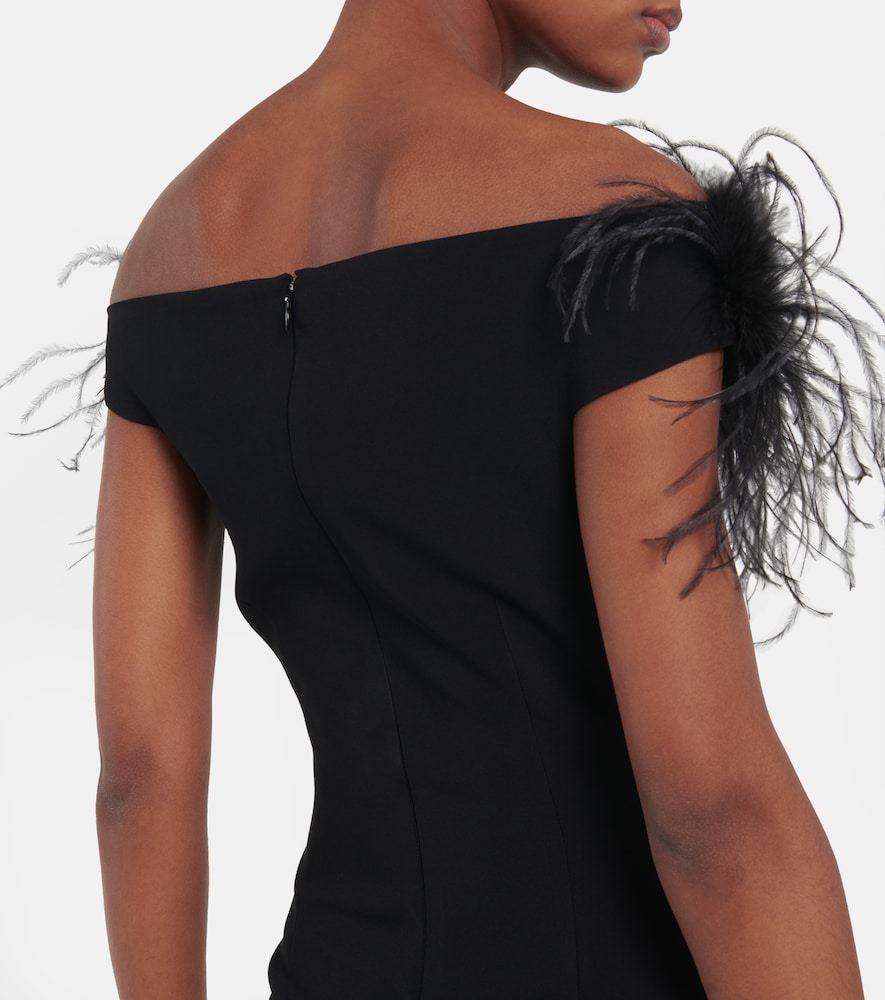 Giuseppe di Morabito Feather-trimmed off-shoulder minidress