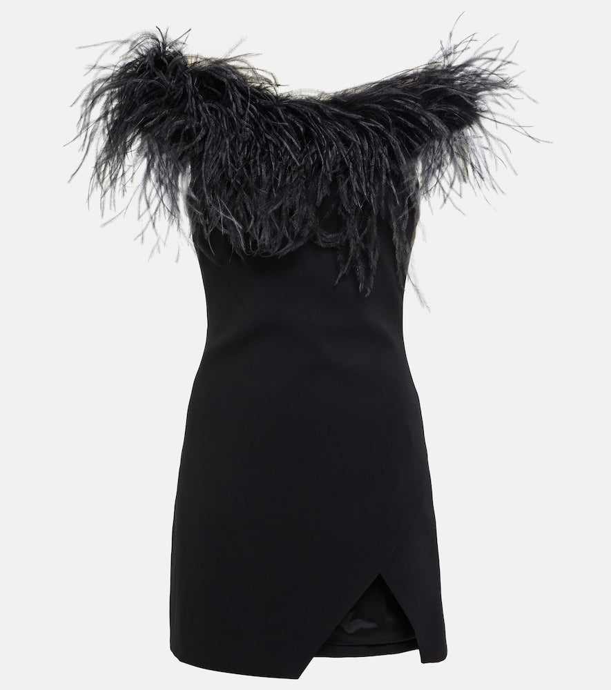 Giuseppe di Morabito Feather-trimmed off-shoulder minidress. Giuseppe di Morabito 羽毛边饰露肩迷你连衣裙