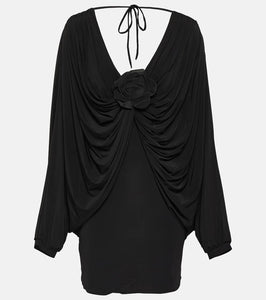 Giuseppe di Morabito Floral-appliqué draped minidress