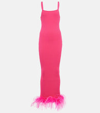 Giuseppe di Morabito Rib-knit feather-trimmed dress