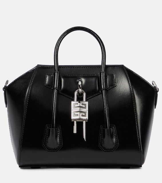 Givenchy Antigona Lock Mini leather tote. Shop Givenchy Top-Handle Bags for women now.